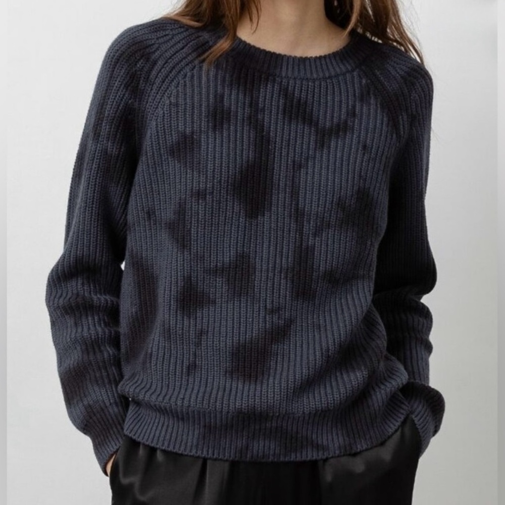 Rails Venus Iron Black Tie Dye Cotton Cashmere Blend Sweater